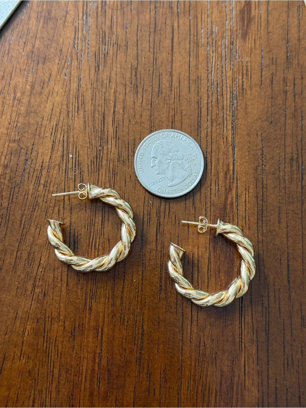 Gold Twisted Hoop Earrings - Women Jewelry